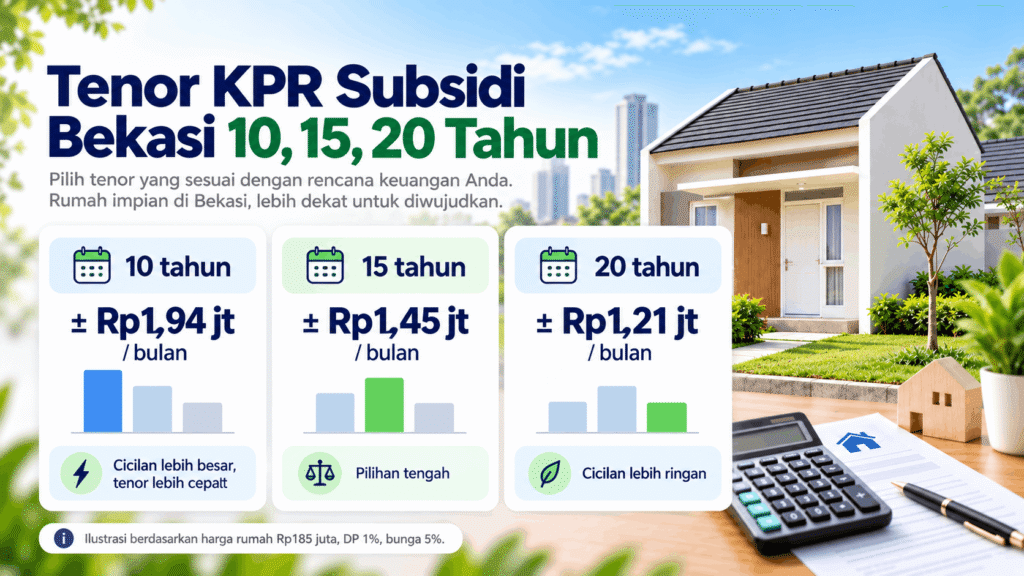 Perbandingan cicilan KPR subsidi Bekasi tenor 10 15 dan 20 tahun